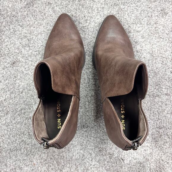 New in box! Sun & Stone brown taupe booties size 9 - Picture 8 of 12